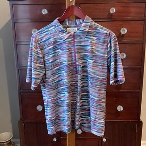 Sport Haley Multicolored Golf Shirt w/ Short Sleeves  1/4 Zip